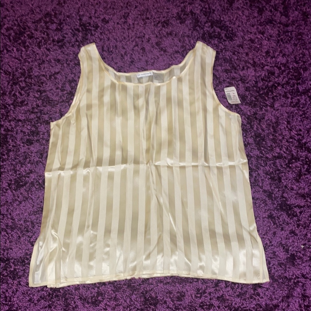 Elegant Cream Striped Tank Top